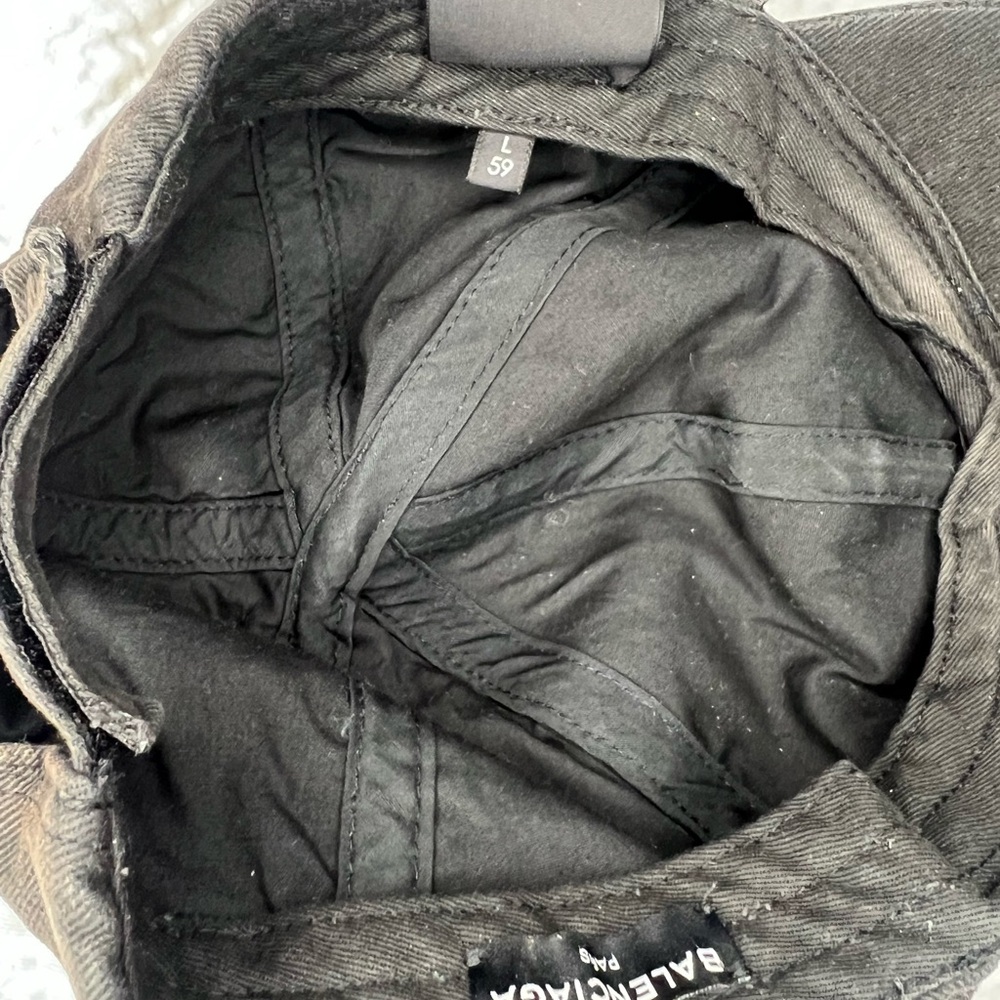 VINTAGE Balenciaga Logo Wave Baseball Hat Black Curved Brim SUPREME Condition - Picture 12 of 12